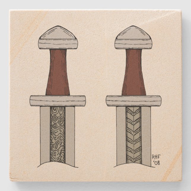 Dessous-de-verre En Pierre Viking Sword Motif Welding (Devant)