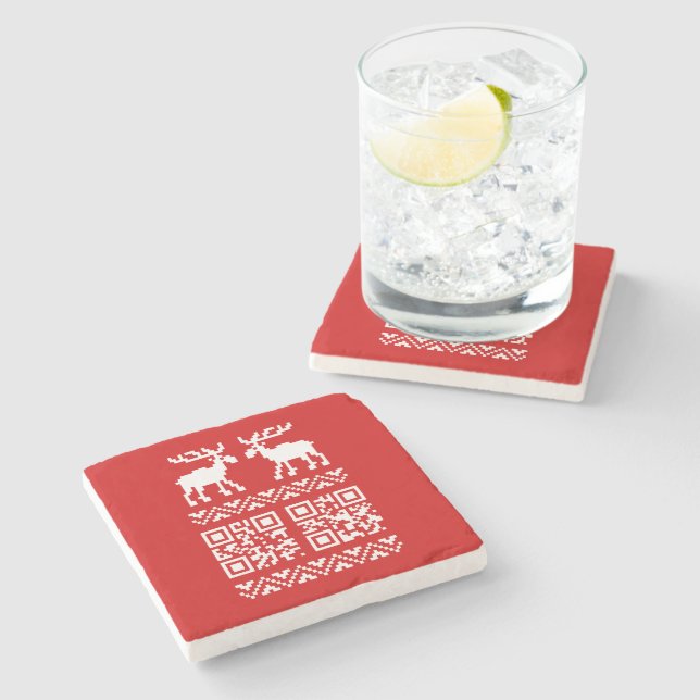 Dessous-de-verre En Pierre Vilain Sweater QR Code Bonne année! (Côté)