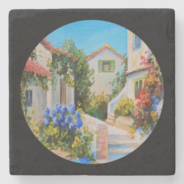 Dessous-de-verre En Pierre Villa toscane Art (Devant)