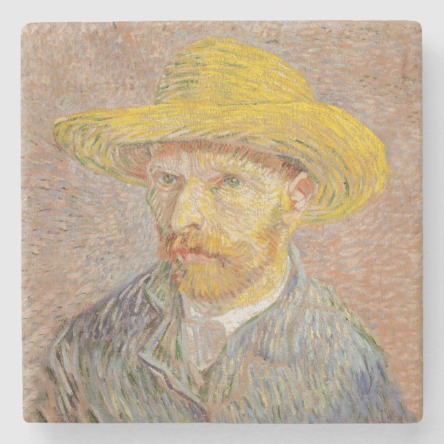 Dessous-de-verre En Pierre Vincent Van Gogh Auto-portrait peinture impression (Devant)