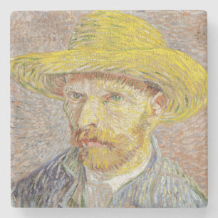Dessous-de-verre En Pierre Vincent van Gogh - Autoportrait au chapeau de pail
