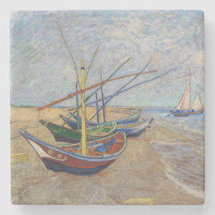 Dessous-de-verre En Pierre Vincent van Gogh - Bateaux de pêche sur la plage