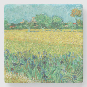 Dessous-de-verre En Pierre Vincent van Gogh - Champ aux iris près d'Arles