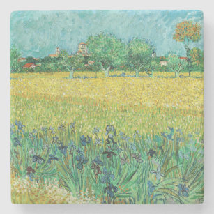 Dessous-de-verre En Pierre Vincent van Gogh - Champ avec Iris près d'Arles