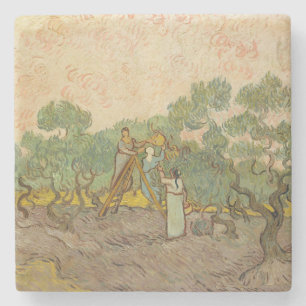 Dessous-de-verre En Pierre Vincent van Gogh - Femmes cueillant des olives