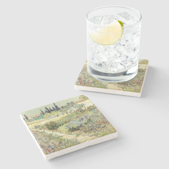 Dessous-de-verre En Pierre Vincent Van Gogh Garden à Arles 1888 (Côté)