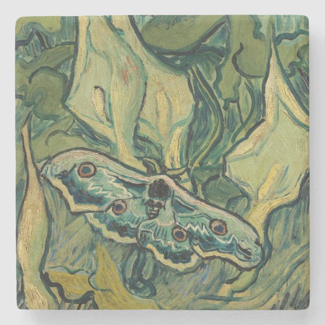 Dessous-de-verre En Pierre Vincent van Gogh - Giant Peacock Moth (Devant)