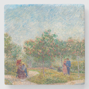 Dessous-de-verre En Pierre Vincent van Gogh - Jardin à Montmarte avec amoureu