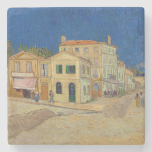 Dessous-de-verre En Pierre Vincent van Gogh - La Maison Jaune / La Rue