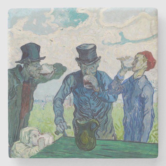 Dessous-de-verre En Pierre Vincent van Gogh - Les buveurs, après Daumier (Devant)