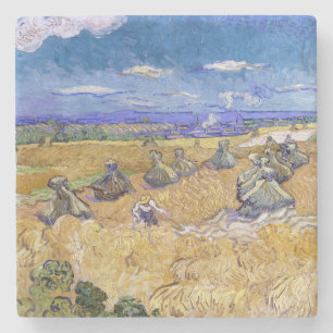 Dessous-de-verre En Pierre Vincent van Gogh - Meules de blé avec des moissonn