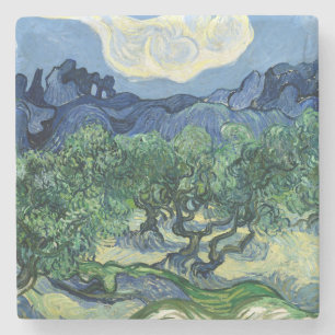 Dessous-de-verre En Pierre Vincent Van Gogh Oliviers Paysage Montagneux