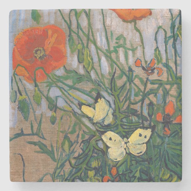 Dessous-de-verre En Pierre Vincent van Gogh - Papillons et papillons (Devant)