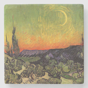 Dessous-de-verre En Pierre Vincent Van Gogh Paysage de Moonlit