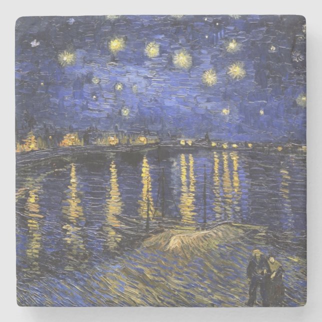 Dessous-de-verre En Pierre Vincent Van Gogh Starry Night Over The Rhone (Devant)