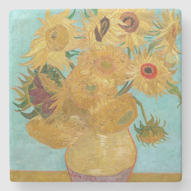 Dessous-de-verre En Pierre Vincent Van Gogh - Vase avec douze tournesols (Devant)