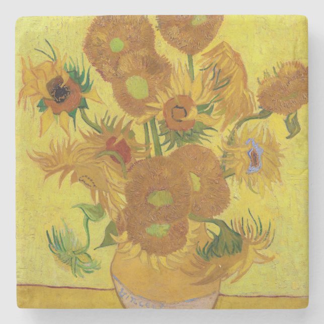Dessous-de-verre En Pierre Vincent van Gogh - Vase avec quinze tournesols (Devant)