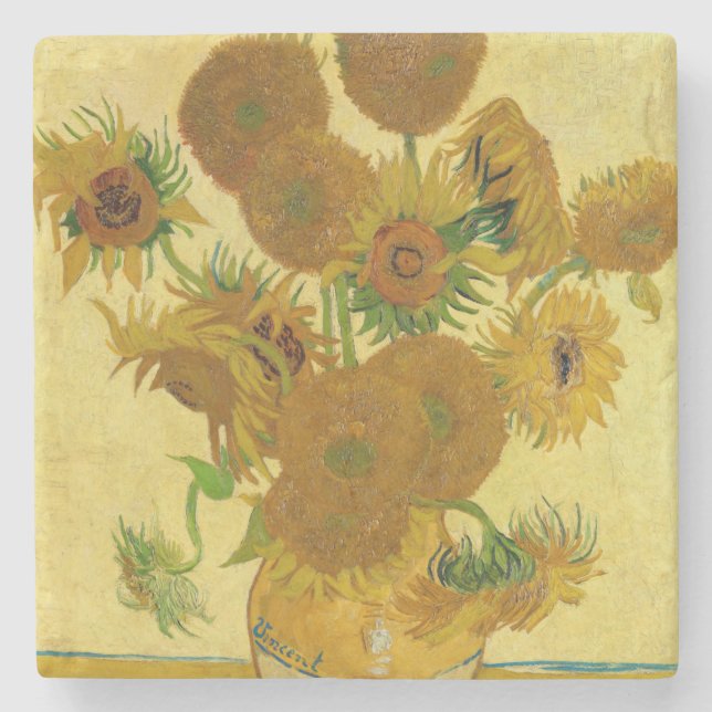 Dessous-de-verre En Pierre Vincent van Gogh - Vase avec quinze tournesols (Devant)