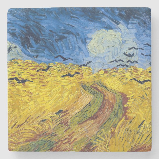 Dessous-de-verre En Pierre Vincent van Gogh - Wheatfield with Crows (Devant)