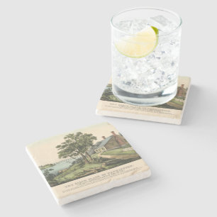 Dessous-de-verre En Pierre Vintage 1732 Lieu de naissance de George Washingto