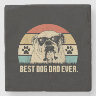 Dessous-de-verre En Pierre Vintage Best English Bulldog DAD Ever Chemise Père