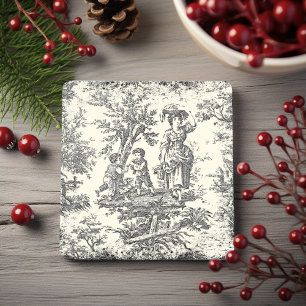 Dessous-de-verre En Pierre Vintage blanc noir enfants toile de jouy imprimé