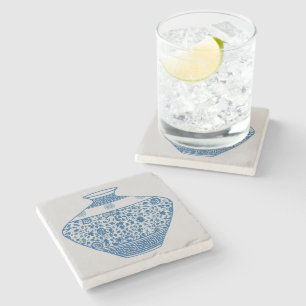 Dessous-de-verre En Pierre Vintage Blue Chinoiserie Vase Ginger Jar