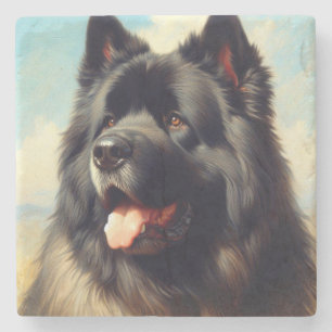 Dessous-de-verre En Pierre Vintage Bouvier des Flandres Peinture