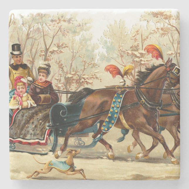 Dessous-de-verre En Pierre Vintage de Noël (Devant)