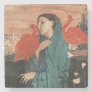 Dessous-de-verre En Pierre Vintage Edgar Degas Jeune Femme avec Ibis Art