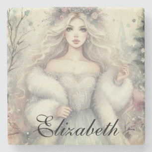 Dessous-de-verre En Pierre Vintage Elegant Winter Princess Fairytale