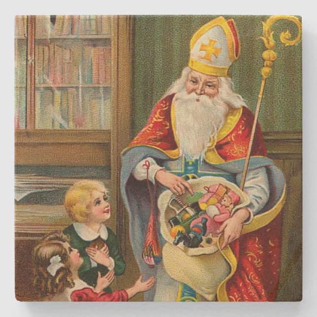Dessous-de-verre En Pierre Vintage Father Christmas (Devant)