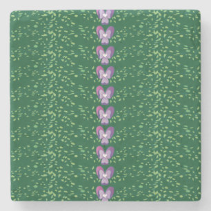Dessous-de-verre En Pierre Vintage Green Floral Violets fond d'écran motif