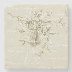 Dessous-de-verre En Pierre Vintage Noël cloches neutres