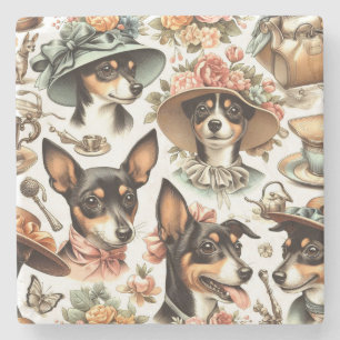 Dessous-de-verre En Pierre Vintage Rat Terrier sans fil