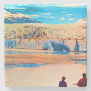 Dessous-de-verre En Pierre Vintage USA Alaska Mendenhall glacier Juneau