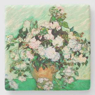 Dessous-de-verre En Pierre Vintage Vincent Van Gogh Roses (1890)