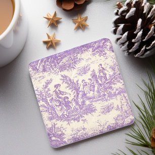 Dessous-de-verre En Pierre Vintage violet femmes toile de jouy imprimé