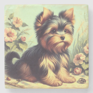 Dessous-de-verre En Pierre Vintage Yorkshire Terrier peinture