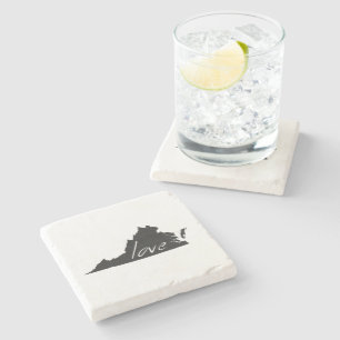 Dessous-de-verre En Pierre Virginian Love Virginia Formé Black Chalkboard