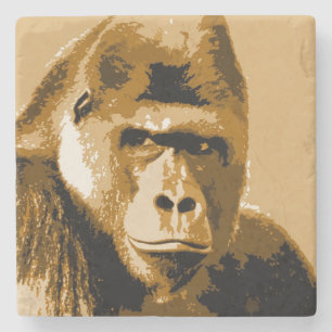 Dessous-de-verre En Pierre Visage de Gorilla