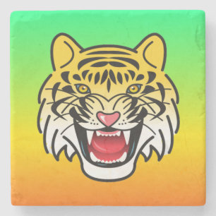 Dessous-de-verre En Pierre Visage de Tigre Souriant Art-21876