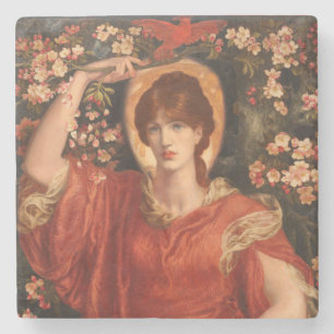 Dessous-de-verre En Pierre Vision de Fiammetta (par Dante Gabriel Rossetti)