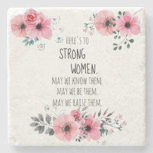 Dessous-de-verre En Pierre Voici une citation de femmes fortes Aquarelle Flor