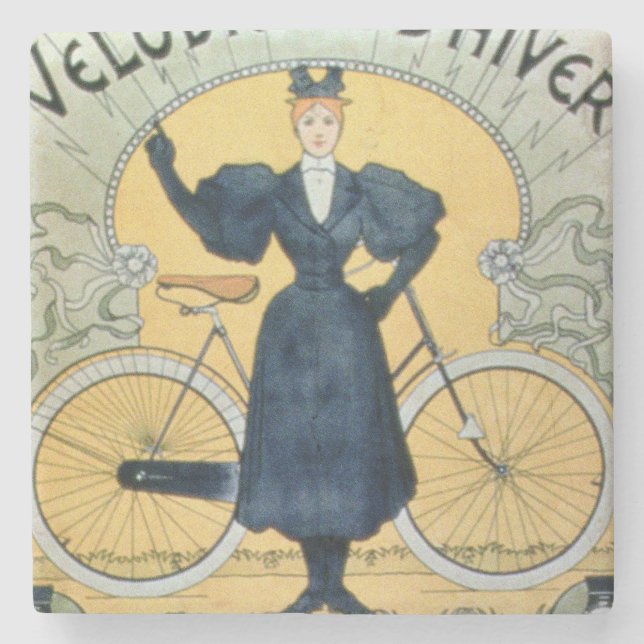 Dessous-de-verre En Pierre "Voie d'emballage de cycle d'hiver", objet exposé (Devant)