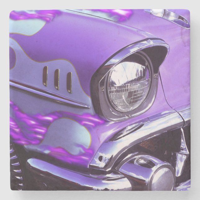 Dessous-de-verre En Pierre Voiture classique : Chevrolet avec le capot (Devant)