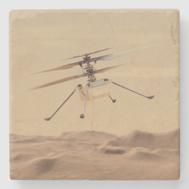 Dessous-de-verre En Pierre Vol d'hélicoptère Mars Ingéniity (Devant)