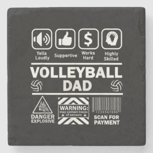 Dessous-de-verre En Pierre Volleyball papa drôle Contenu du père du sport
