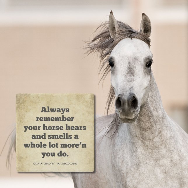 Dessous-de-verre En Pierre Votre cheval entend et sent | Sagesse de Cowboy (Créateur téléchargé)