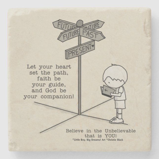 Dessous-de-verre En Pierre Votre compagnon de Dieu (Devant)